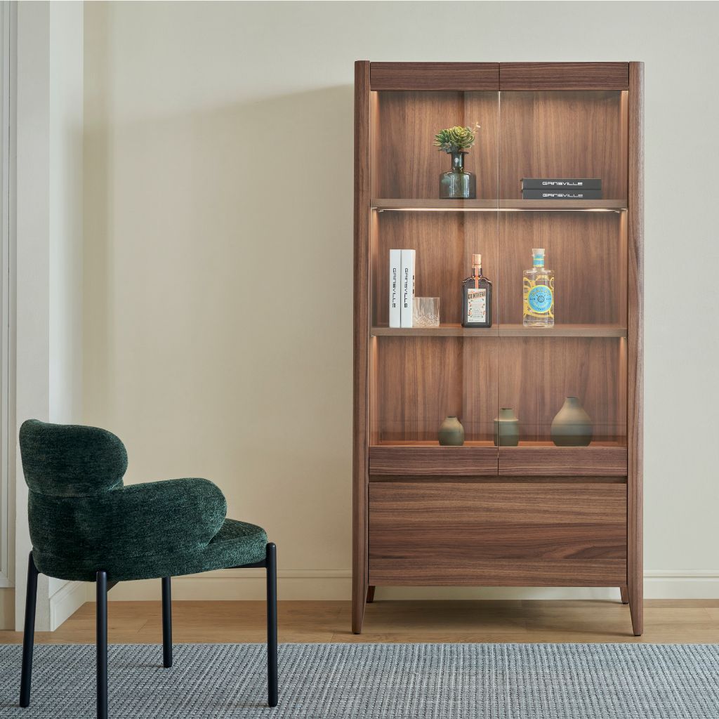 Alaska Display Bar Cabinet American Walnut