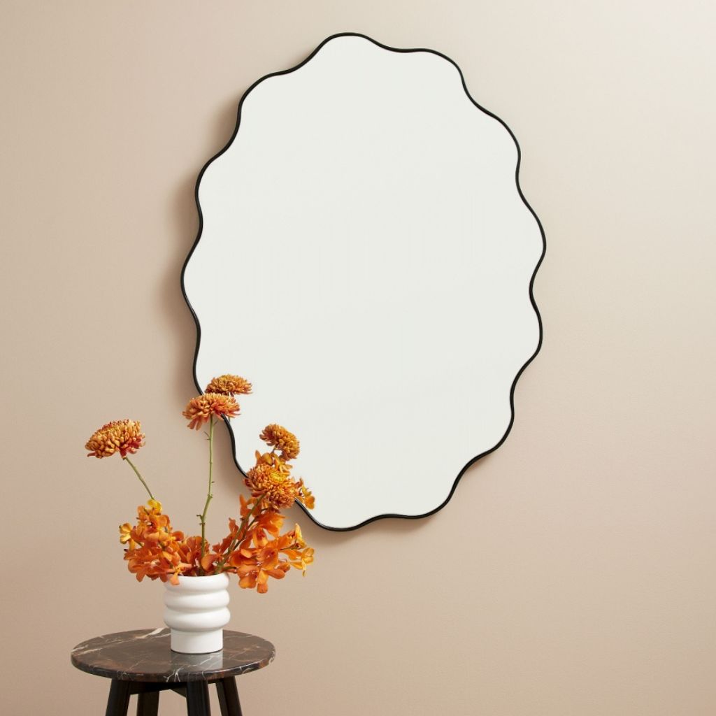 Artemis Black Oval Mirror