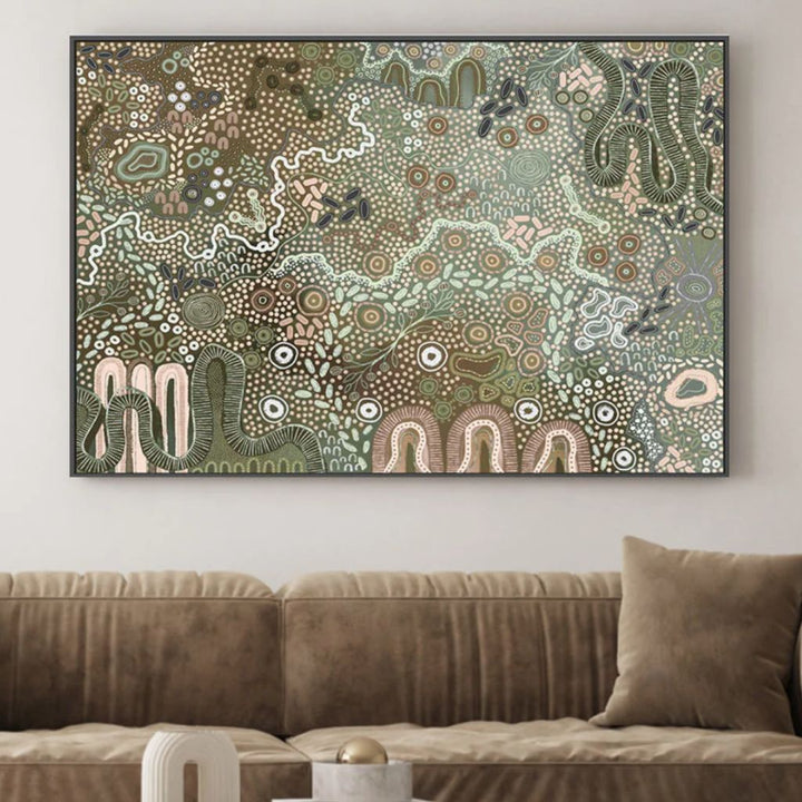 Earth's Gathering Green Tones Canvas