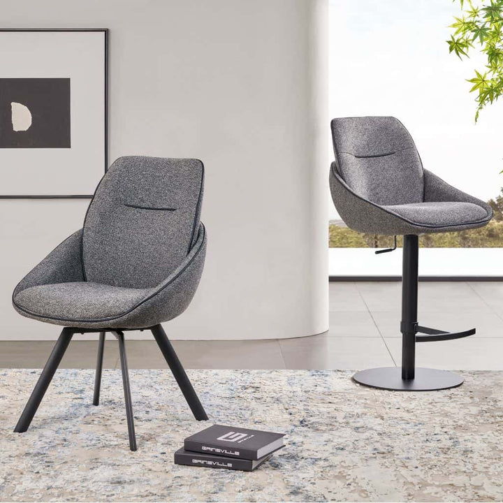 Henry Swivel Dining Chair and Swivel Gas Lift Barstool