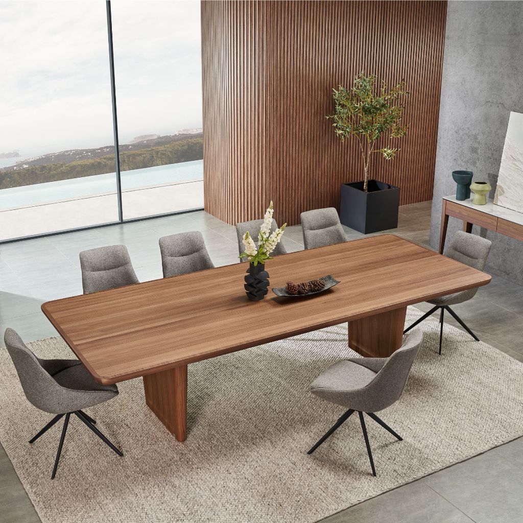 Holland American Walnut Large Timber Dining Table