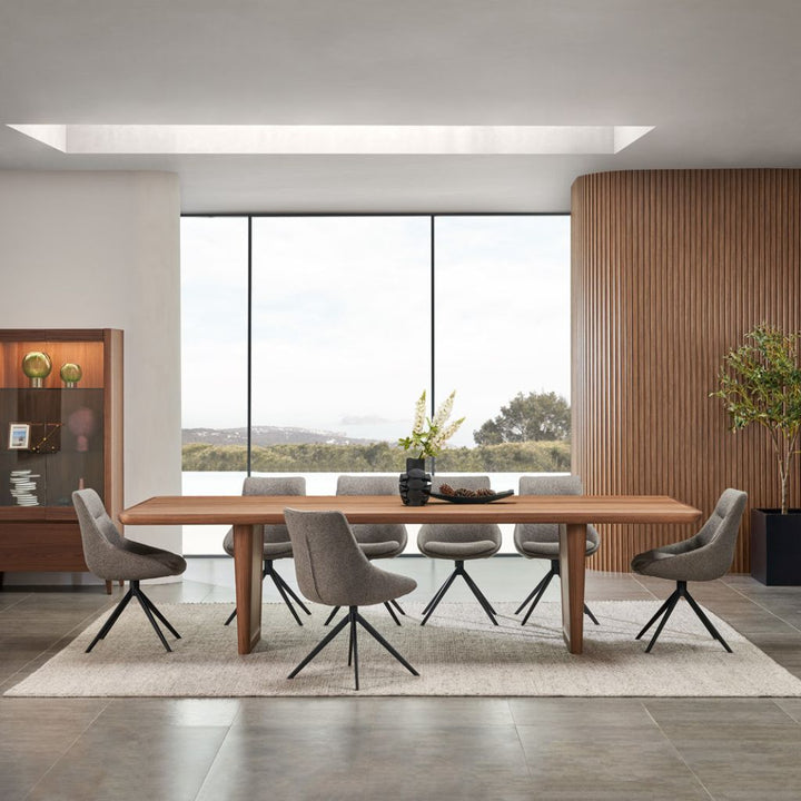 Holland American Walnut Large Timber Dining Table