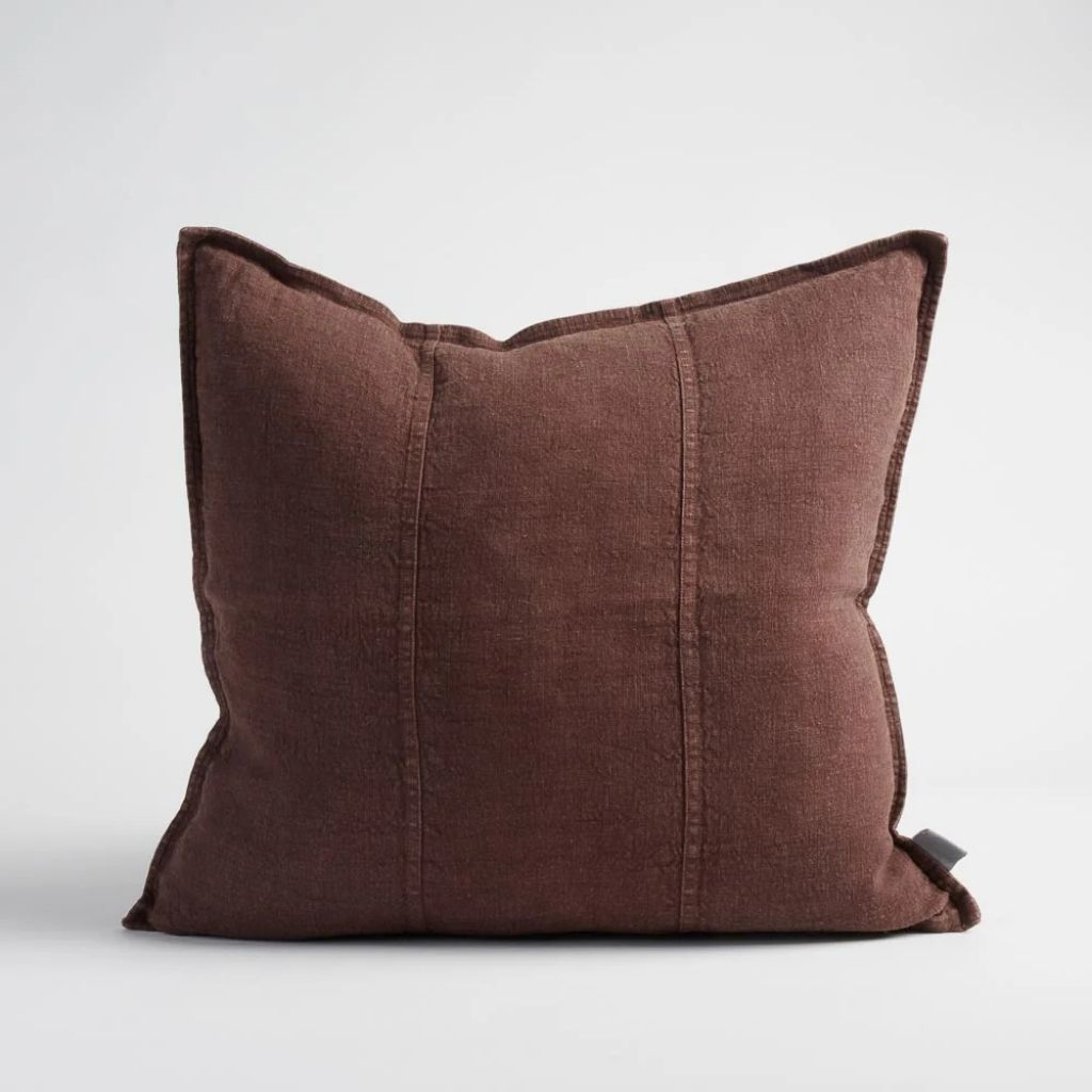 Luca Linen Cushion Chocolate
