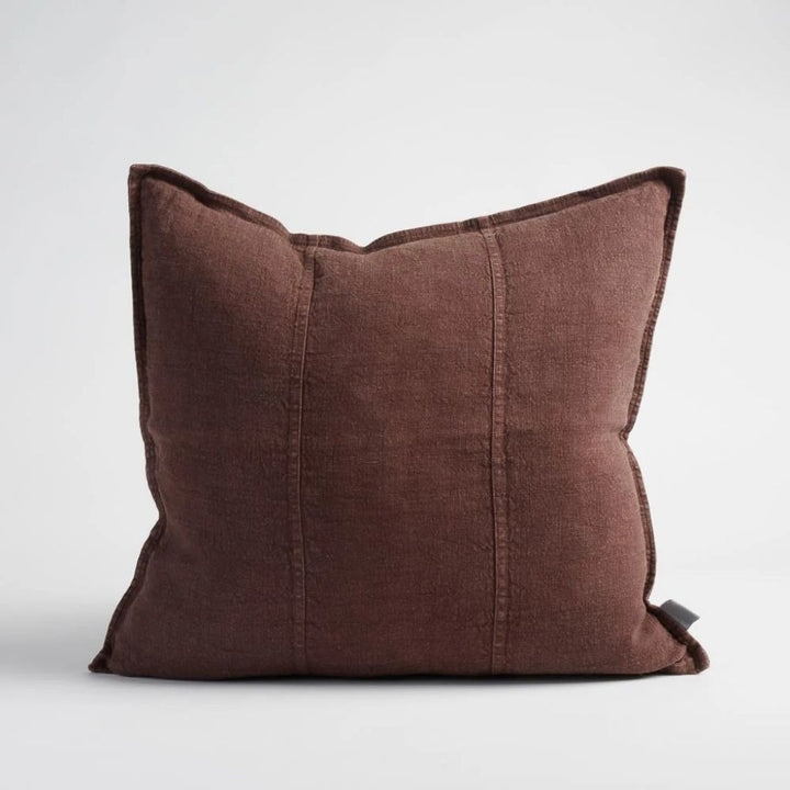 Luca Linen Cushion Chocolate