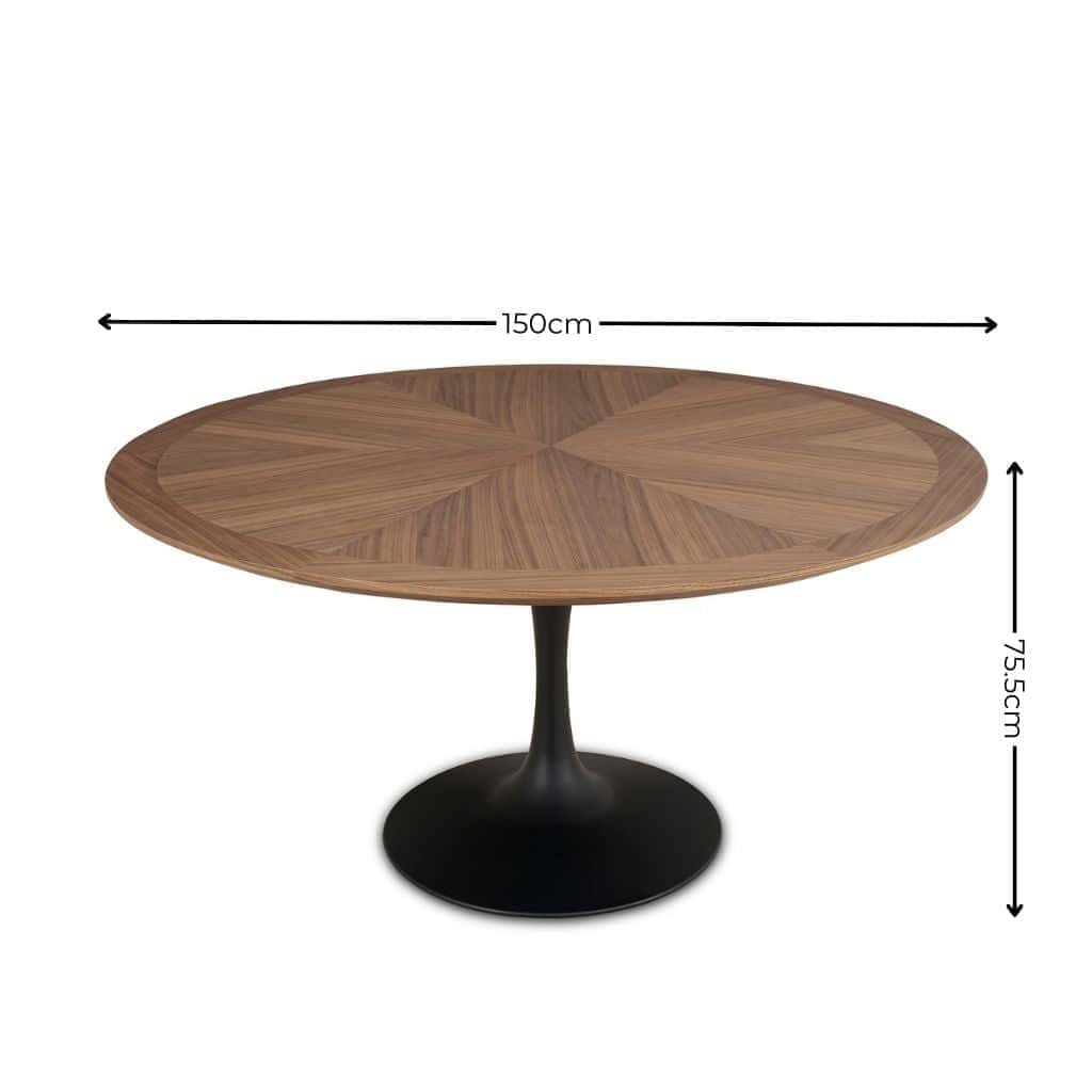 Sierra Round American Walnut Timber Dining Table