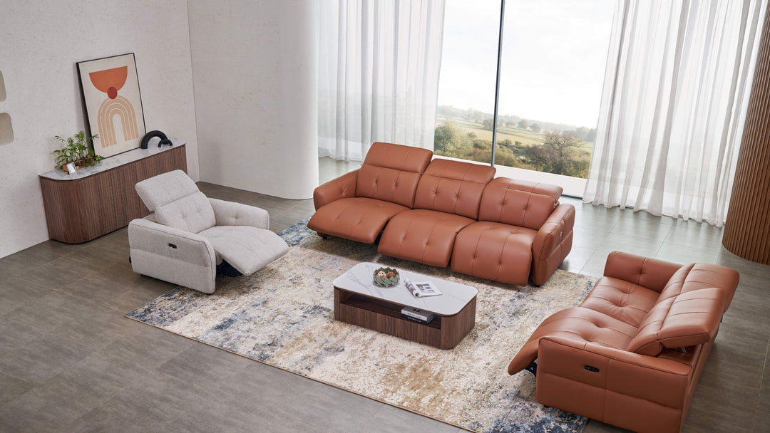 Leather Recliner Sofa