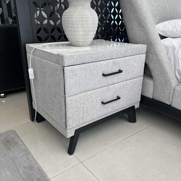 Arizona King Bed Set (G57 Bedside Tables (60cm) Marco Rug & Infinity X Mattress) Clearance