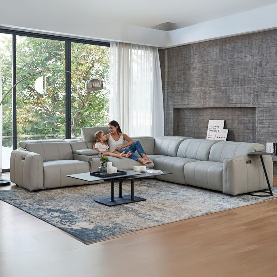 Bailey Corner Sofa shown in BE-519E leather