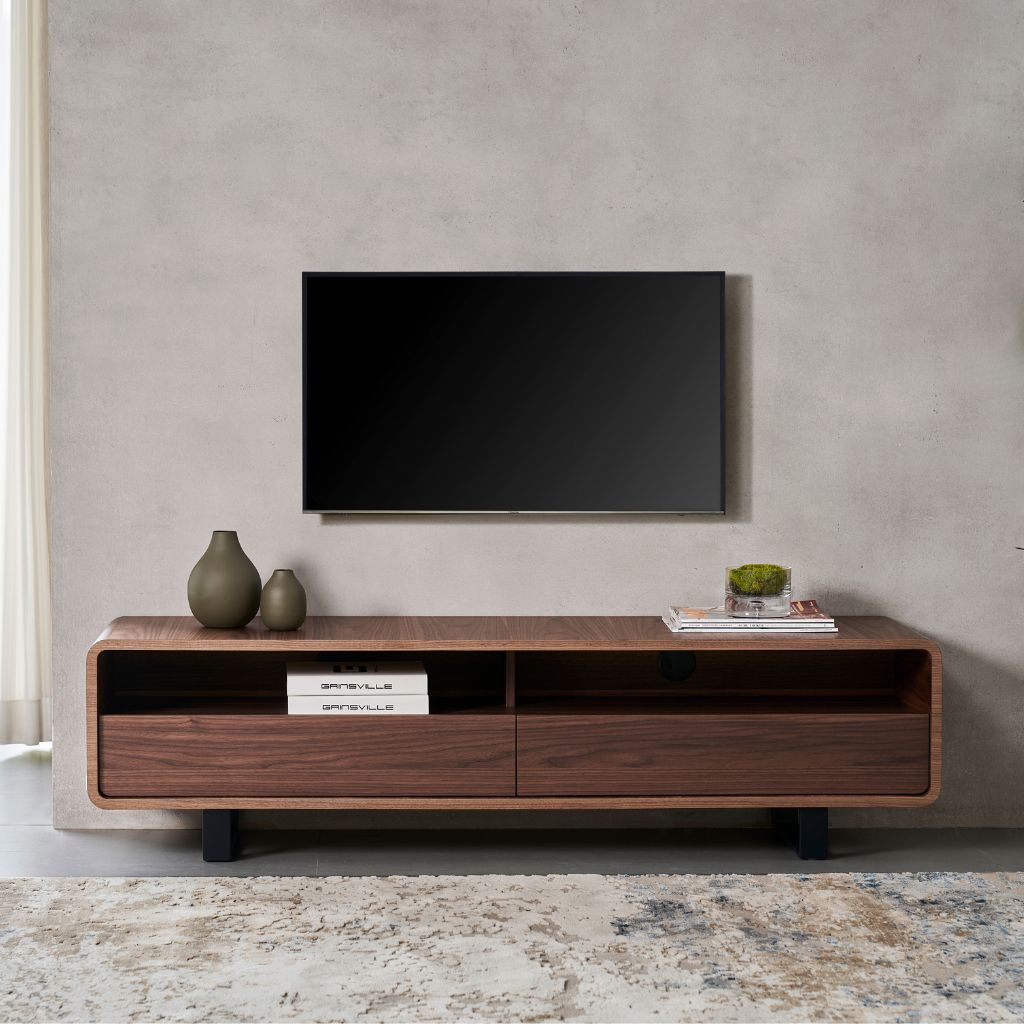 Timber Frame Tv Willow 150cm Walnut Timber Tv Entertainment Unit | Gainsville Furniture