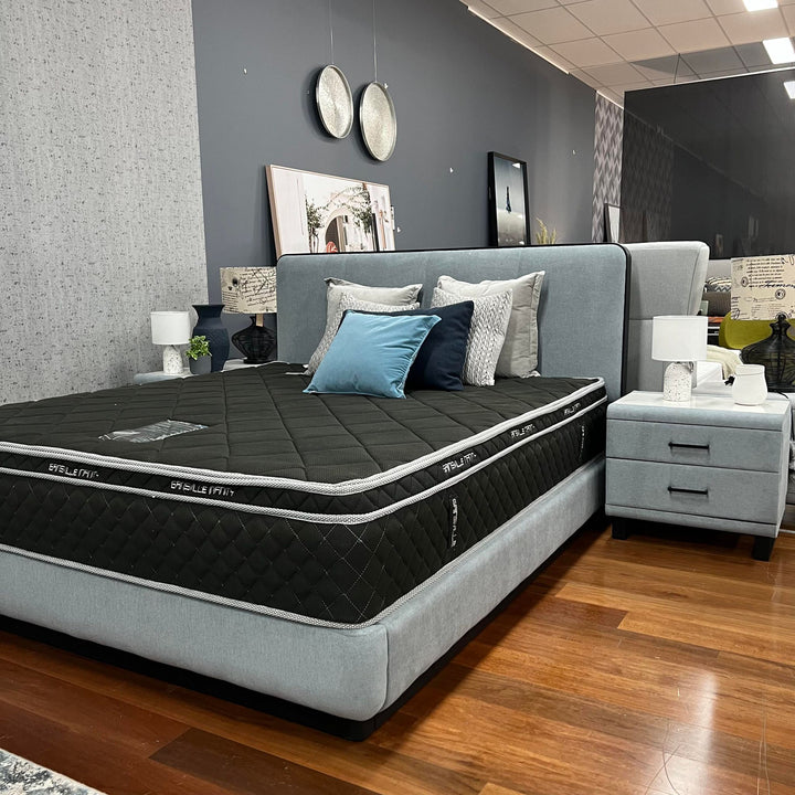 Oakland King Bed with G3 Bedside tables, Tallboy & Dresser Clearance