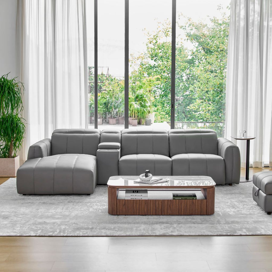 Bailey Chaise Sofa shown in RY-042E leather