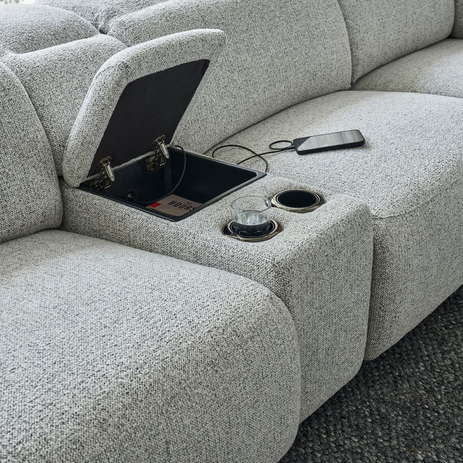 Bova Media Console shown in FC-MILAN-105 fabric