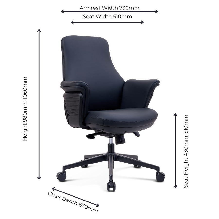 Executive Pro Office Chair scale diagram
