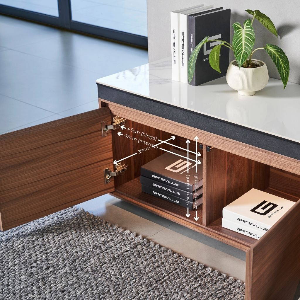 Ezra Walnut TV Unit | Elegance Meets Functionality – Gainsville