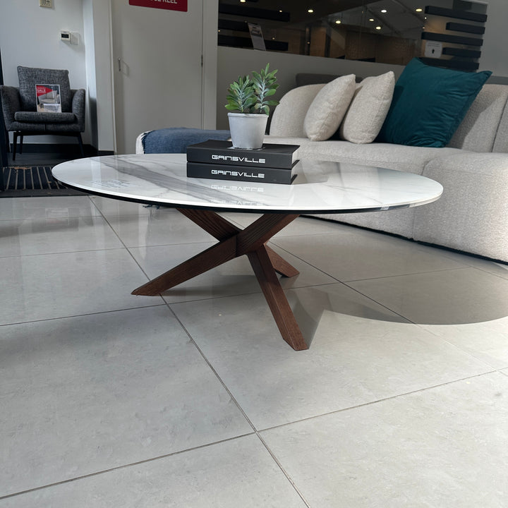 Orion American Ash Coffee Table with Venato Porcelain Top Clearance