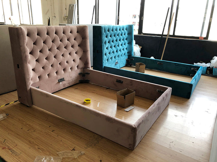 GC1726 Good Price Tufted Up-holstered Bed