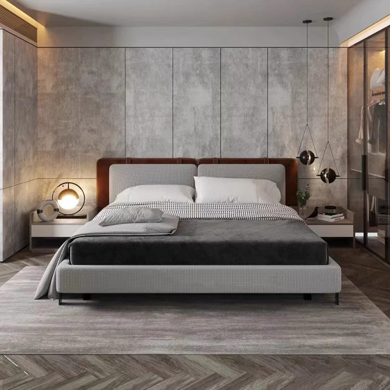 GC2220 Modern Leather&Fabric Upholstered Bed