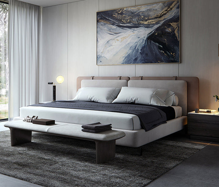 GC2220 Modern Leather&Fabric Upholstered Bed