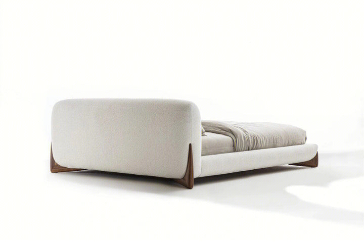 GC2233 New Hot Sell Lambswool Upholstered Bed With Wood Legs