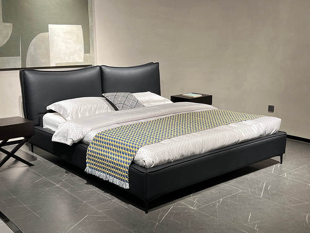 GC2257 Italian Leather Upholstered Bed