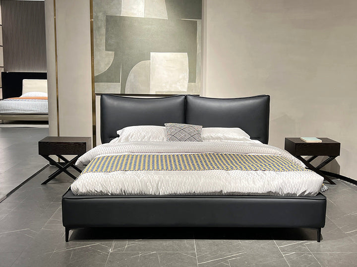 GC2257 Italian Leather Upholstered Bed
