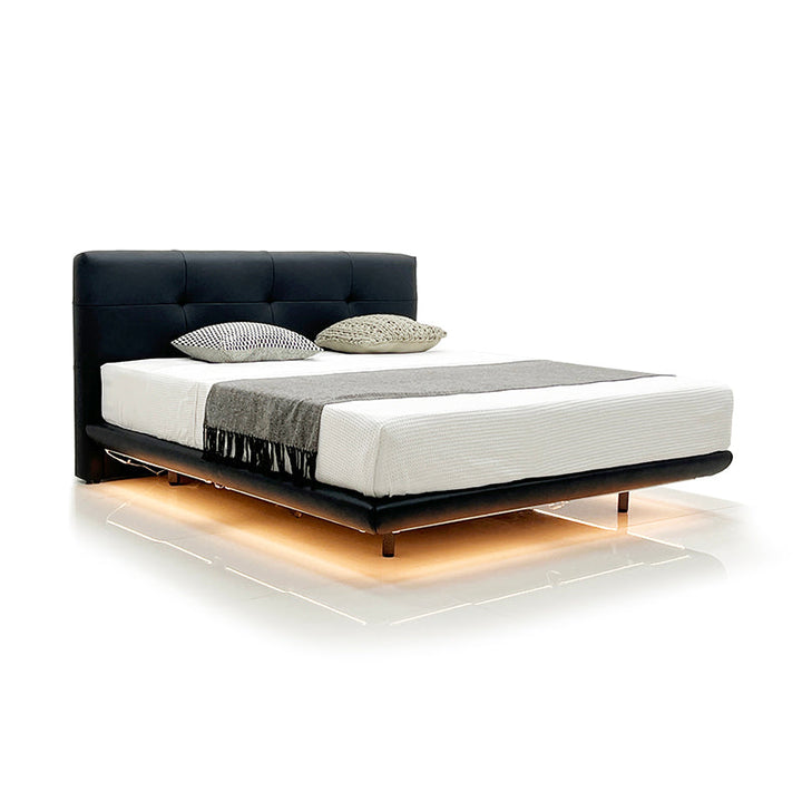 GC2301 Italian Leather Upholstered Bed With LED