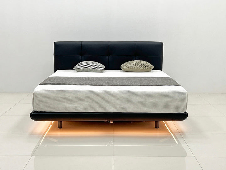 GC2301 Italian Leather Upholstered Bed With LED