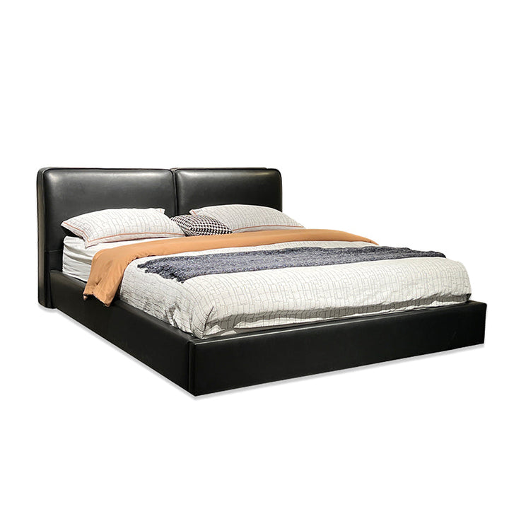 GC2317 Italian Luxury Leather Soft Upholstered Bed