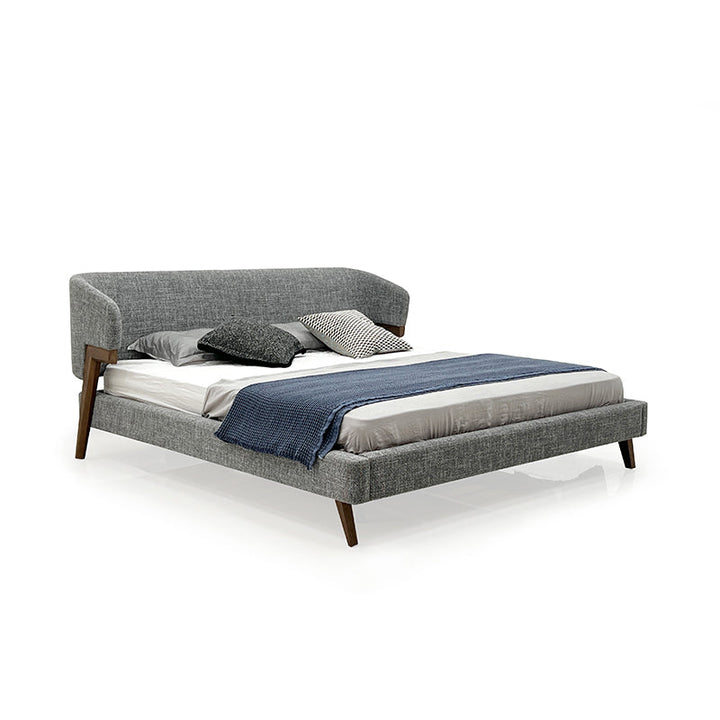 GC2323 Modern Fabric Wood Legs Up-holstered Bed