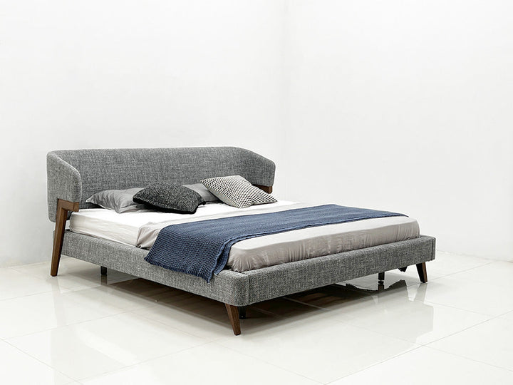 GC2323 Modern Fabric Wood Legs Up-holstered Bed