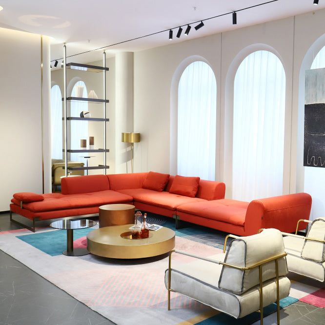 GS9081 Italian Modern Red Fabirc Sofa