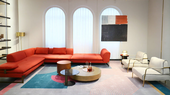 GS9081 Italian Modern Red Fabirc Sofa
