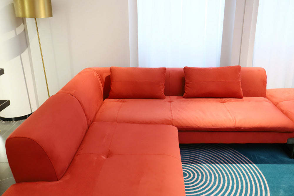 GS9081 Italian Modern Red Fabirc Sofa