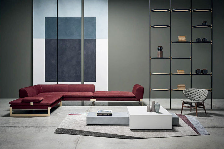 GS9081 Italian Modern Red Fabirc Sofa