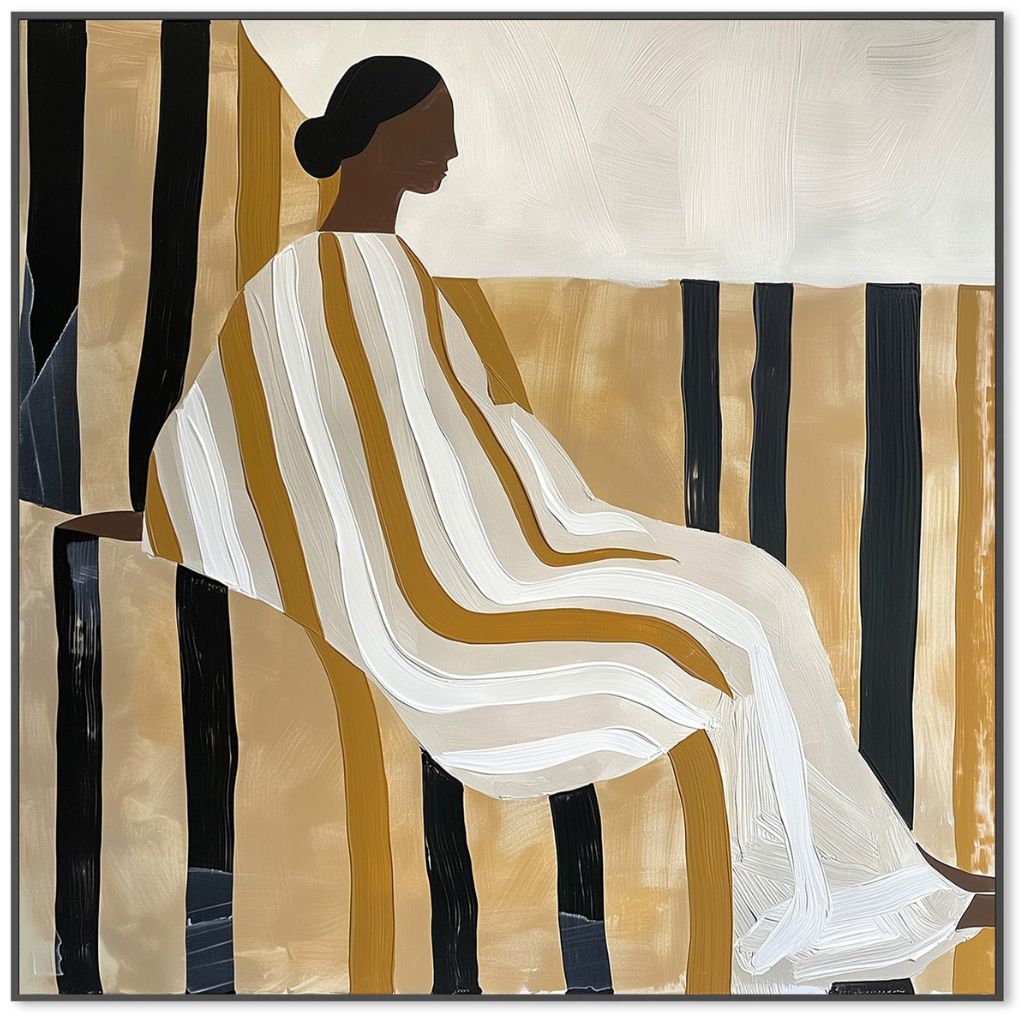 Lady In Stripes Canvas