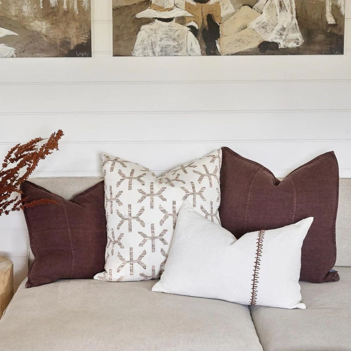 Luca Linen Cushion Chocolate