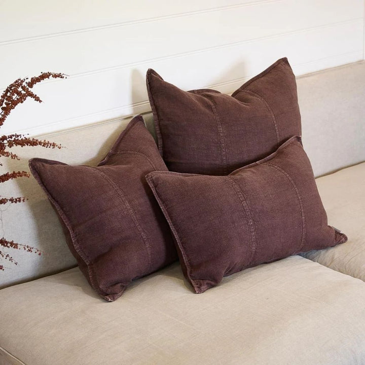 Luca Linen Cushion Chocolate