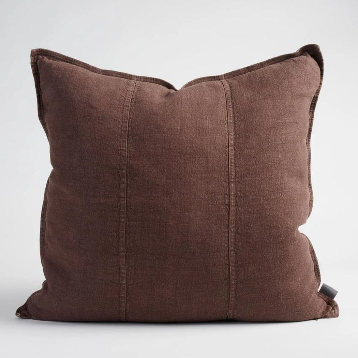 Luca Linen Cushion Chocolate