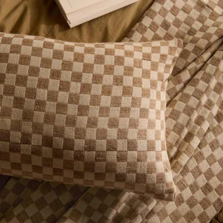 Matteo Chalk Wool & Silk Lumbar Cushion