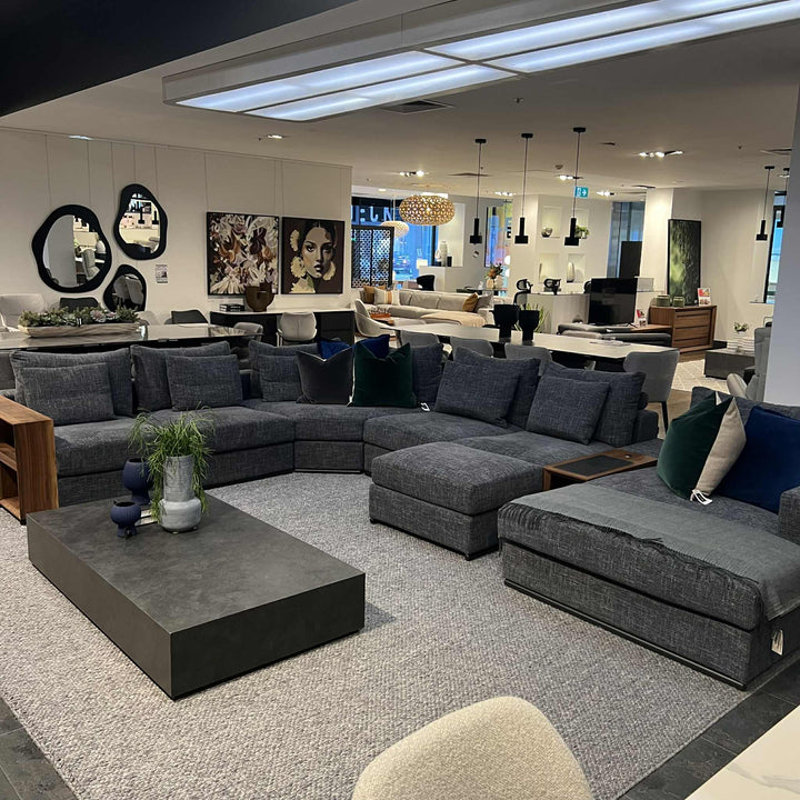Miami Round Corner Sofa With Footstool Clearance