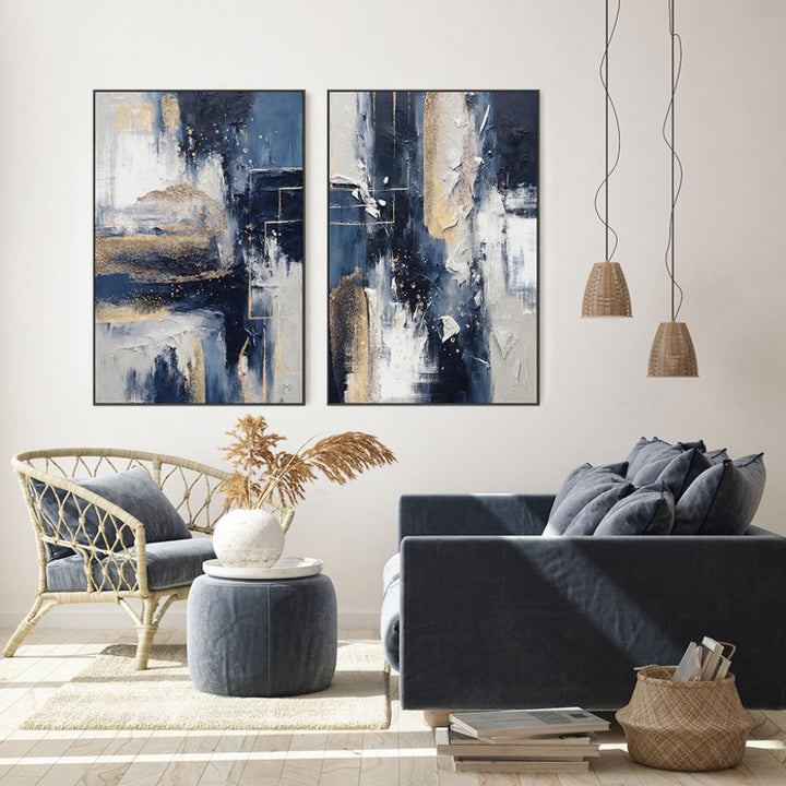 Midnight & Gold Canvas (Set of 2)
