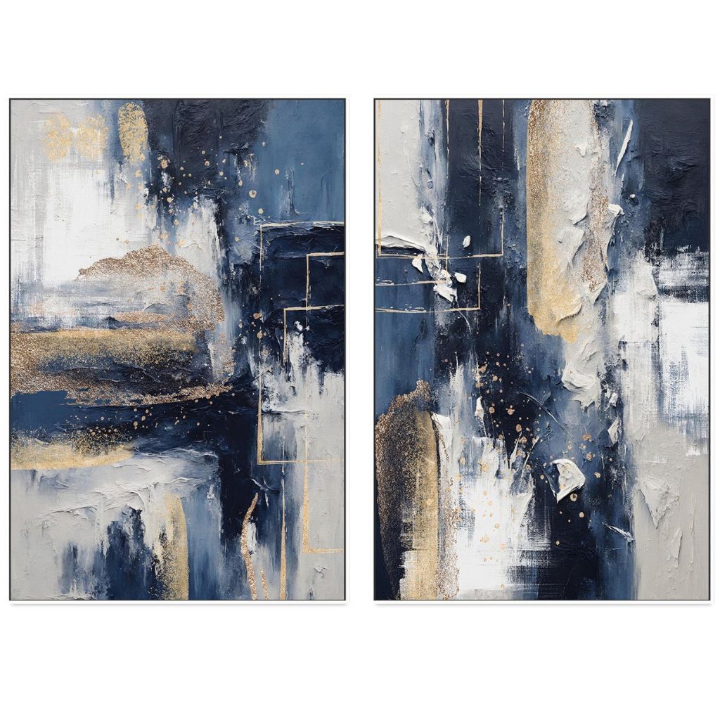 Midnight & Gold Canvas (Set of 2)