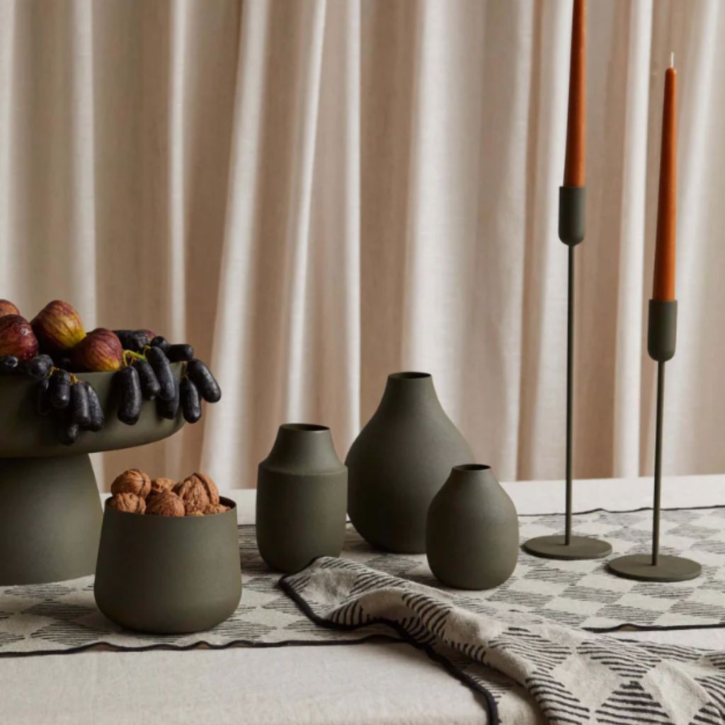Mona Candle Holder Set Olive