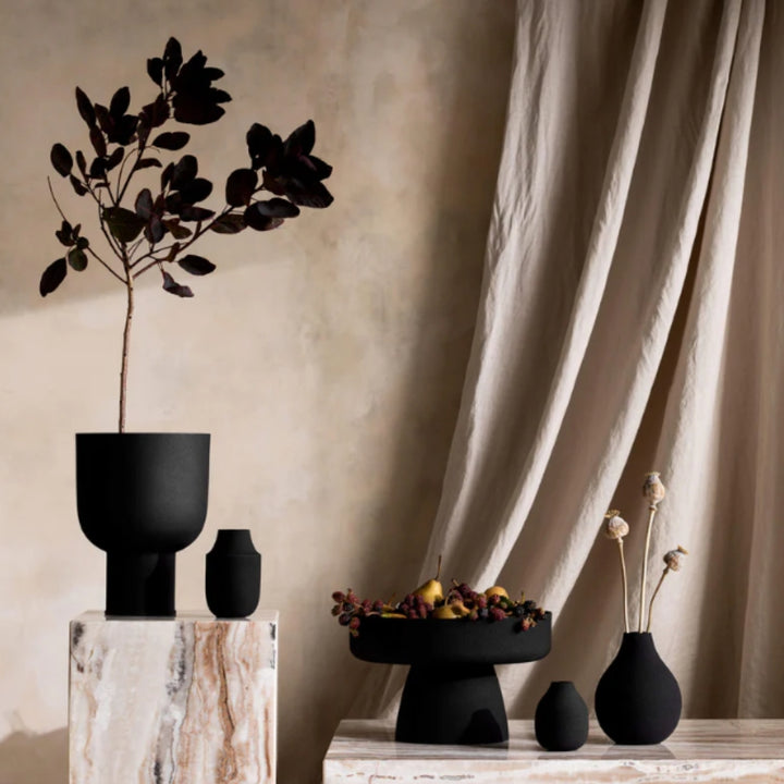 Mona Trio of Vases Black