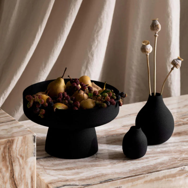 Mona Trio of Vases Black