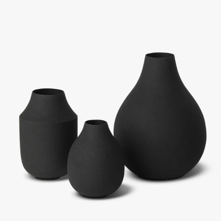 Mona Trio of Vases Black