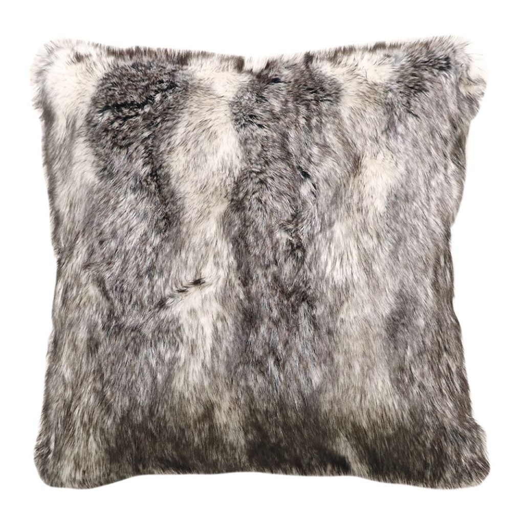 Mountain Wolf Faux Fur Cushion