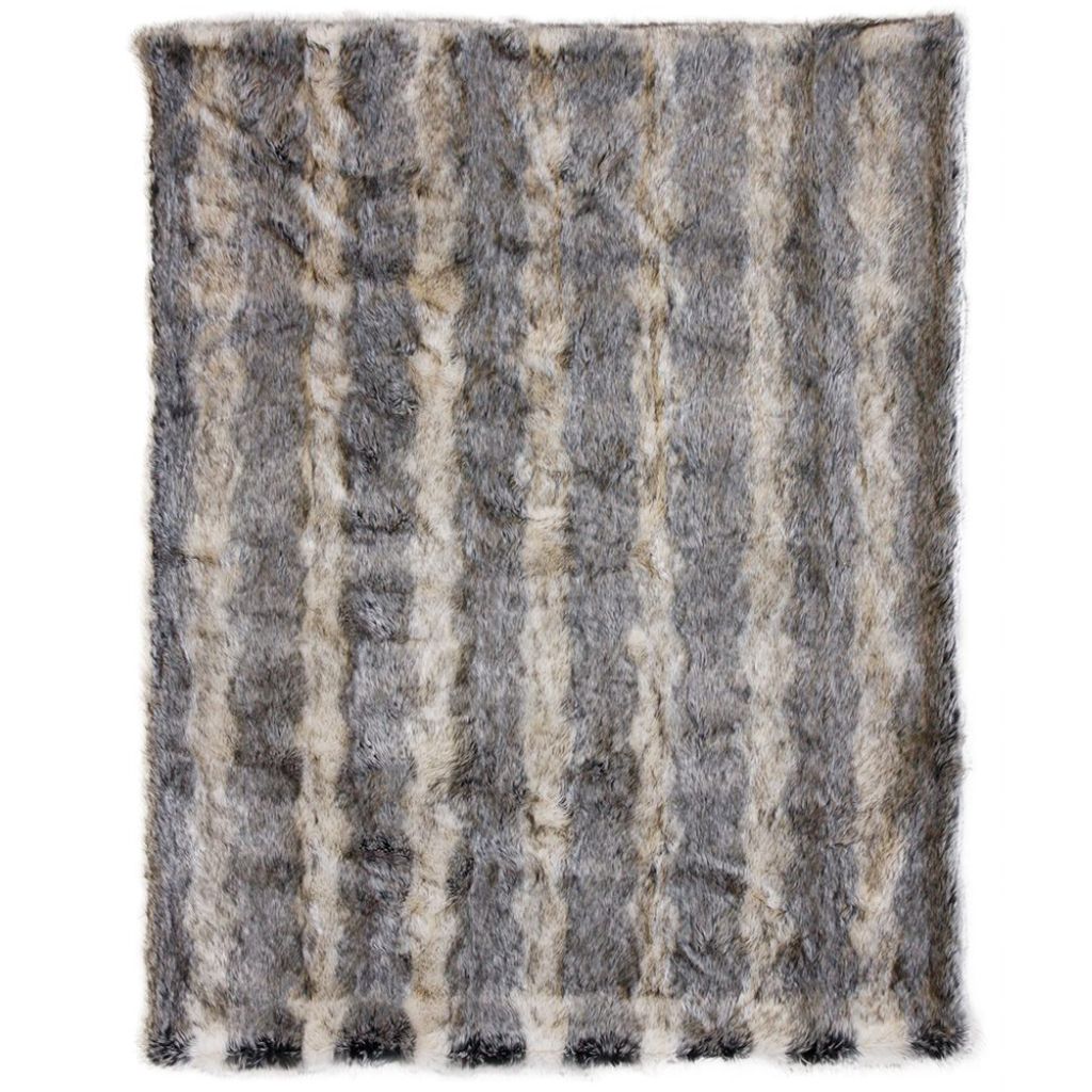 Mountain Wolf Faux Fur Throw