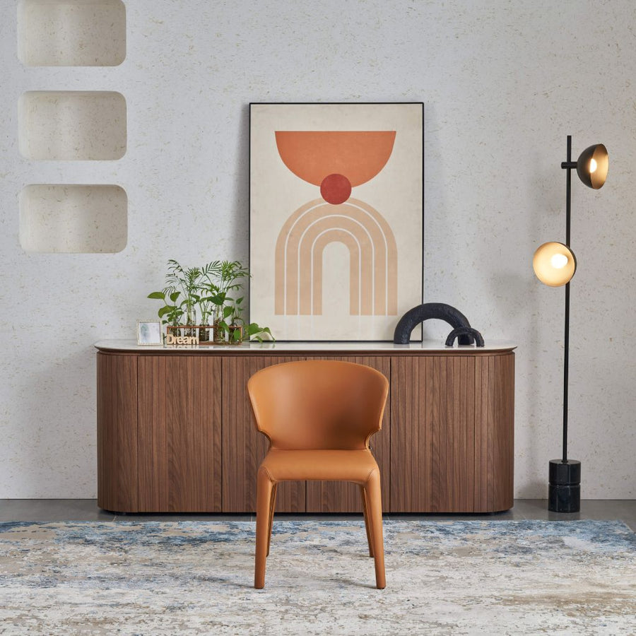 Mya Dining Chair shown in LB-5044 tan leather