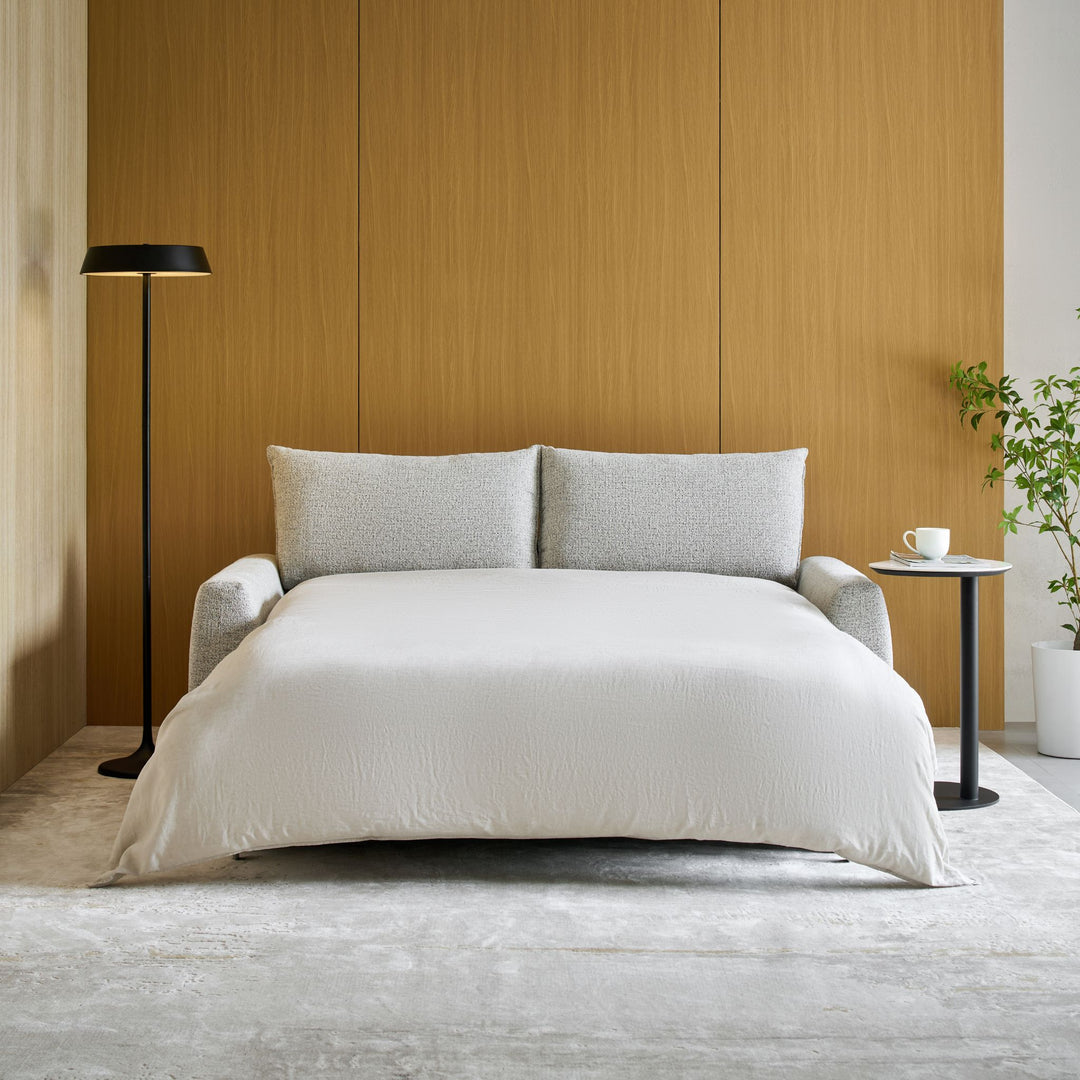 Nadia Sofa Bed opened as a made-up double bed, front view